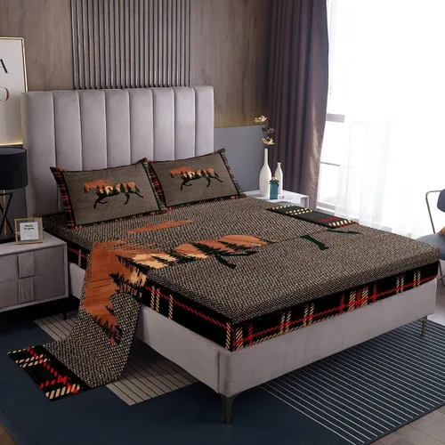 Miniatura 28 de Erosebridal Woodland Animals Bed Sheets Twin Bear Deer Wolf Hunting Theme Sheet Set for Kids Boys Girls Rustic Cabin Lodge Decor Sheets Farmhouse