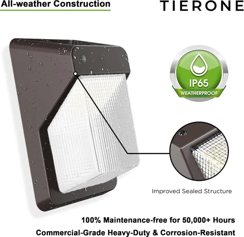 Miniatura 5 de TIERONE Luz LED de Pared con Fotocélula del Atardecer al Amanecer Iluminación de Seguridad para Montaje en Pared al Aire Libre 28W 3000LM 4000K Luz