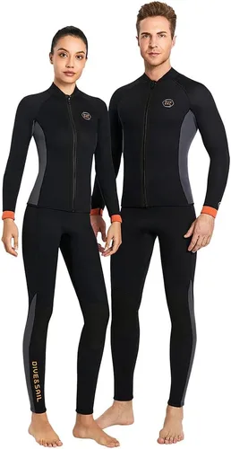 Miniatura 8 de Chaqueta de neopreno para buceo Skyone de 3 mm para mujer y hombre, traje húmedo de manga larga, camisa de buceo, traje de neopreno de 2 mm y 1.5 mm