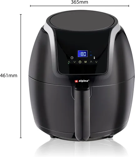 Miniatura 2 de alpina Air Fryer Oil Free Deep Fryer 5 Litre Electric Deep Fryer with Non-Stick Coating Digital Touch Screen 7-8 People