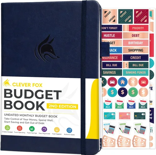 Miniatura 11 de Clever Fox Budget Book 2.0 - Planificador de presupuestos simple para principiantes - Cuaderno financiero con seguimiento de gastos de dinero, Negro