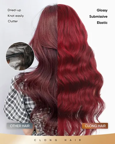 Miniatura 4 de Pelucas de cabello humano con encaje frontal color borgoña 99j de 13 x 6, densidad del 200 %, pelucas de encaje frontal HD 99j de color rojo