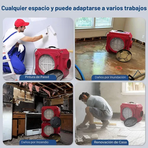 Miniatura 9 de ALORAIR Limpiador de aire con filtración de 3 etapas, máquina de aire negativo apilable para uso industrial y comercial, limpiador de aire