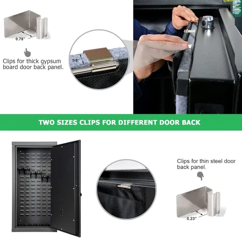 Miniatura 3 de Organizador de puerta para caja de armas, Panel de puerta para caja de armas Molle con soporte para pistola y bolsa para cargadores, se ajusta a