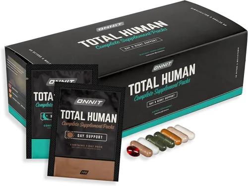 ONNIT Total Human - Paquetes diarios de vitaminas para hombres y mujeres (paquete de 60) – 10 veces más que tu multivitamínico – repleto de