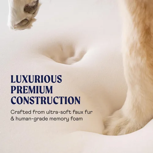 Miniatura 3 de PAW Brands PupRug - Cama ortopédica para perros grandes con piel sintética suave y esponjosa y espuma viscoelástica para aliviar el dolor
