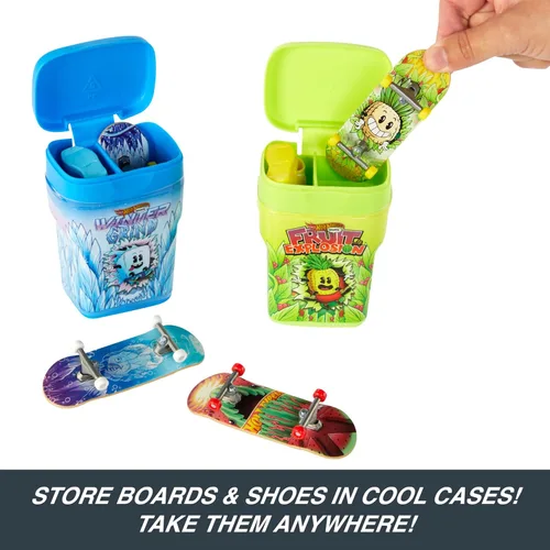 Miniatura 3 de Hot Wheels Skate - Zapatos para diapasones y patinaje, 2 recipientes de sabor con 2 tablas exclusivas y 1 par de zapatos extraíbles en contenedores