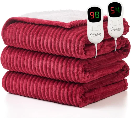 Miniatura 20 de Homemate Manta térmica eléctrica de 50 x 60 pulgadas, manta térmica de 1/2/4/6/8 horas de apagado automático, 10 niveles de calor, protección contra
