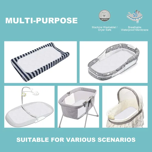 Miniatura 5 de Sunny zzzZZ Paquete de 6 Forros Impermeables para Cambiador de Bebé - Acolchados Más Gruesos Ultra Suaves Forros para Cubierta de Mesa de Cambio