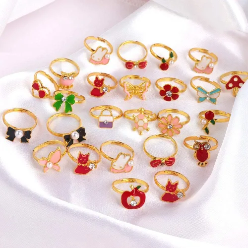 Miniatura 8 de Leadigol 36 anillos de joyería para niña, ajustables, sin duplicación, anillos ajustables en caja, juego de anillos de joyería con vitrina