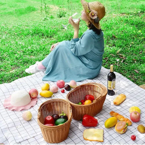 Miniatura 4 de Cesta de picnic, cesta, cesta de mimbre, juego de cesta de picnic, cesta de picnic para 2, cestas de picnic para parejas, adecuadas para canasta
