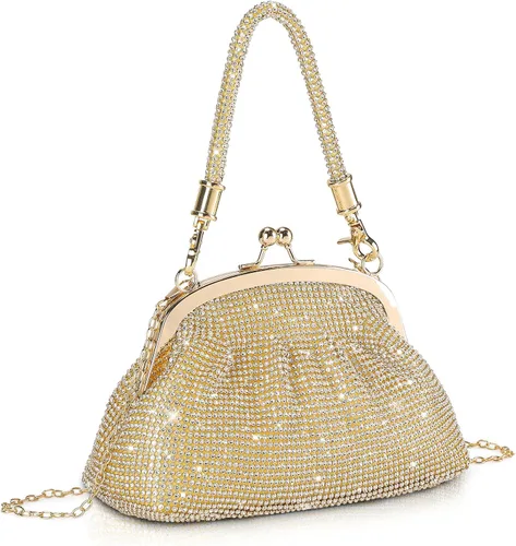 Miniatura 8 de UBORSE Bolso de mano con cuentas vintage de los años 20 para mujer, bolso formal de noche de boda, bolso de fiesta de cóctel con diamantes