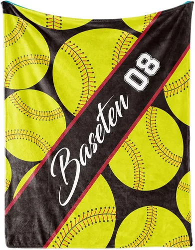 Miniatura 29 de Manta suave personalizada para bebés: manta de diseño de béisbol personalizada para niños con nombre y número, regalos de ropa de cama para bebés