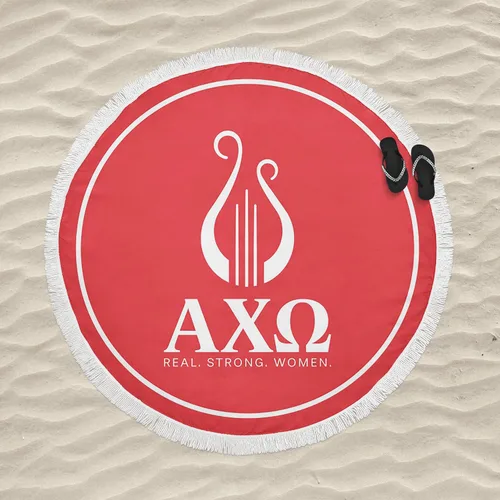 Miniatura 2 de Alpha Chi Omega Sorority - Toalla de playa redonda (60 pulgadas) de gran tamaño, súper absorbente, sin arena, gruesa toalla grande para piscina