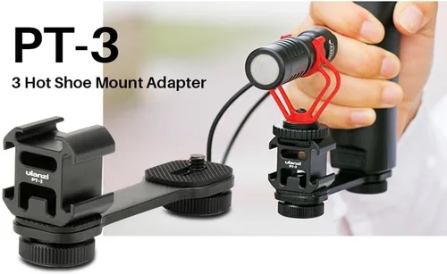 Miniatura 11 de ULANZI PT-3 Adaptador de montaje de zapata fría triple de aluminio para cardán (DJI Osmo Mobile 2/3, Zhiyun, Feiyutech), barra de extensión