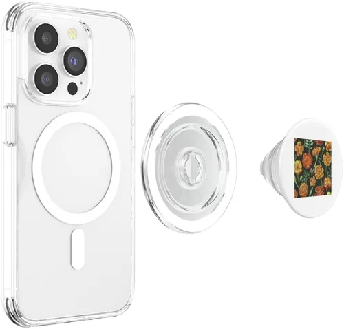 Miniatura 4 de Cockatiel Marigolds Yellow Orange Vintage Plant Pattern PopSockets MagSafe PopGrip for iPhone