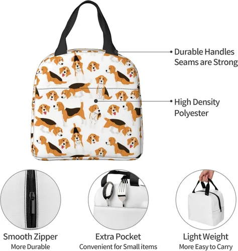 Miniatura 7 de Beagle - Bolsa de almuerzo para perros, aislada, resistente al agua, reutilizable, para viajes de picnic