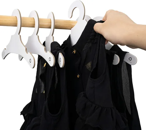 Miniatura 4 de 9 "Niños Niños Abrigo Ropa Pantalones Eco Reciclable Papel Blanco Cartón Perchas 36Pack