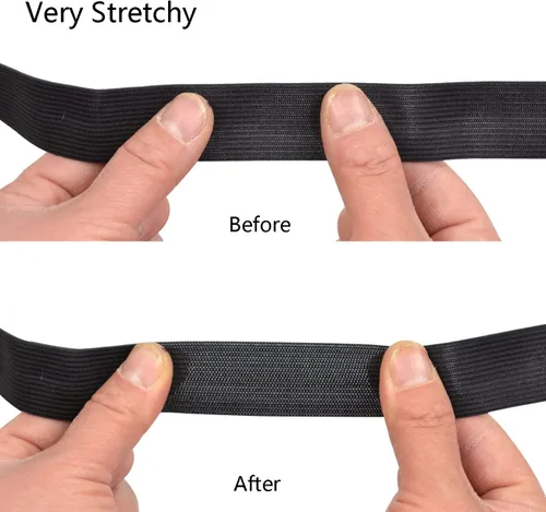 Miniatura 6 de 6 bandas elásticas negras para pelucas de encaje frontal/cierre de encaje (ancho 1.0 in)