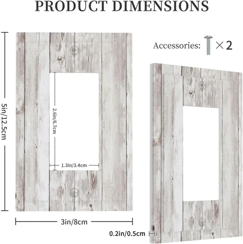 Miniatura 1309 de Placa Decorativa de Pared de Granja Rústica con Cuerno de Madera para Puerta de Granero 1 Banda Duplex Cubiertas de Toma Eléctrica Soltera