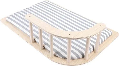 Miniatura 7 de Elevated Cat Bed Raised Cat Bed Wooden Hammock with Soft Warm Cushion & Fence for Small Dogs Cats Easy Assembly Cleaning (Striped Style)