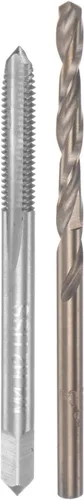 Miniatura 44 de uxcell Juego de grifos y brocas, M12 x 1.25 H2 rectos, fresadora de roscas para máquina de flauta recta, 0.413 in de acero cobalto M35 de alta
