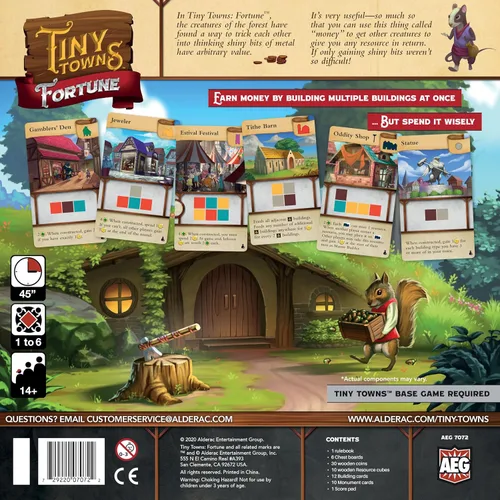 Miniatura 2 de AEG Tiny Towns: Fortune Expansion Agrega nuevos edificios, introduce dinero El uso inteligente de recursos limitados determina el éxito 1-6
