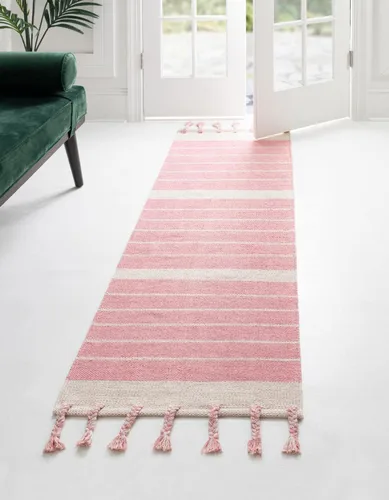 Miniatura 28 de Unique Loom Chindi Cotton Collection - Alfombra de área - Sophie (2 pies 2 pulgadas x 6 pies 1 pulgada, color aguamarina y blanco)