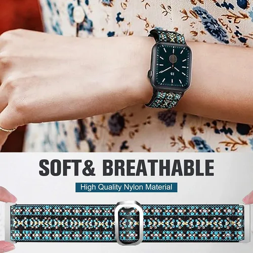 Miniatura 6 de Compatible con correas de reloj inteligente AITAFY, correa de repuesto ajustable de nailon elástico Sahouden compatible con AITAFY ID207/FVYAO