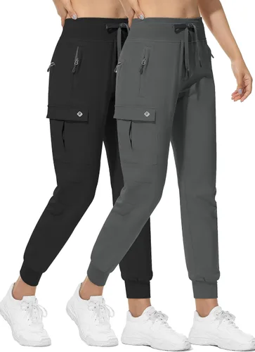 Miniatura 32 de RlaGed - Pantalones tipo cargo de senderismo para mujer, pantalones deportivos ligeros, de secado rápido, resistentes al agua, para pesca y al aire