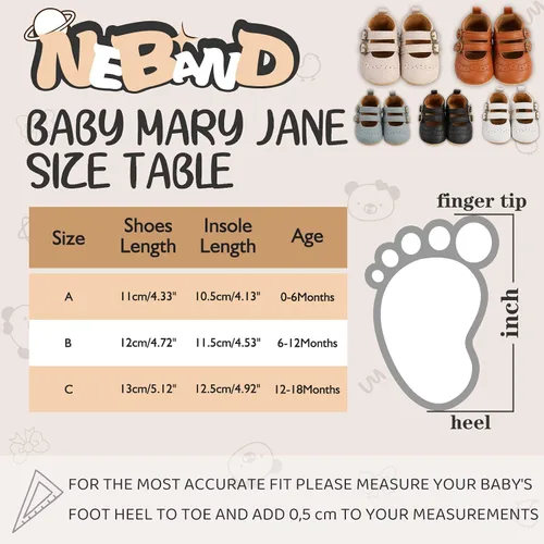 Miniatura 4 de Mary Jane - Zapatos planos de vestir para bebé, zapatos para recién nacidos, antideslizantes, de piel sintética, para fiesta, escuela, boda