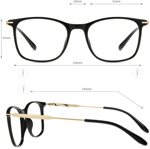 Miniatura 4 de Firmoo - Gafas de bloqueo de luz azul, antifatiga ocular para computadora, con marcos cuadrados, ligeras, resistentes a arañazos