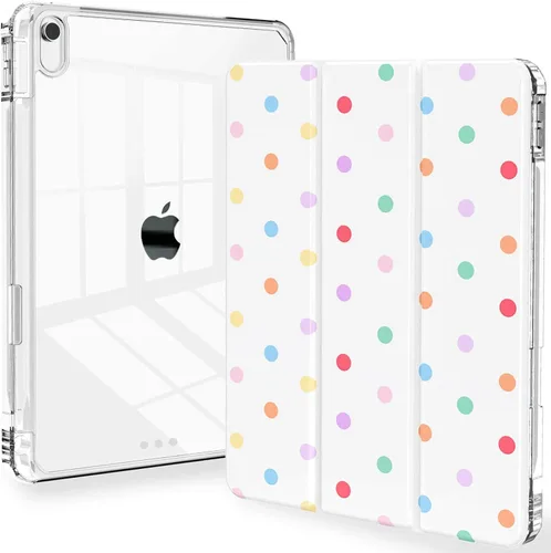 Miniatura 53 de Feams Funda para iPad (A16) 11ª generación de 11 pulgadas 2025, iPad de 10.9 pulgadas 2022, cubierta trasera transparente delgada de tres pliegues