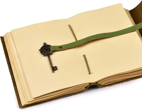Miniatura 3 de LEATHER VILLAGE Diario encuadernado de cuero hecho a mano para mujeres - Verde "7"X5" (A7) Mediano 260 páginas en blanco de papel vintage