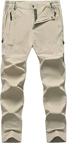 Miniatura 8 de Pantalones cargo de senderismo de secado rápido para hombre, para exteriores, casual, elástico, transpirable, con múltiples bolsillos (sin cinturón)