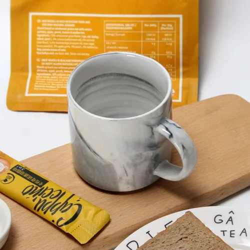 Miniatura 3 de M101 - Tazas de café apilables de 12 onzas para oficina, taza de cerámica de mármol novedosa para niños y niñas, amantes, mujeres y hombres, juego