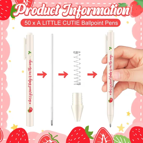 Miniatura 5 de Qilery 200 piezas de dulces fresas para baby shower para invitados, incluye velas de luz de té, bolsas de regalo retráctiles, etiquetas