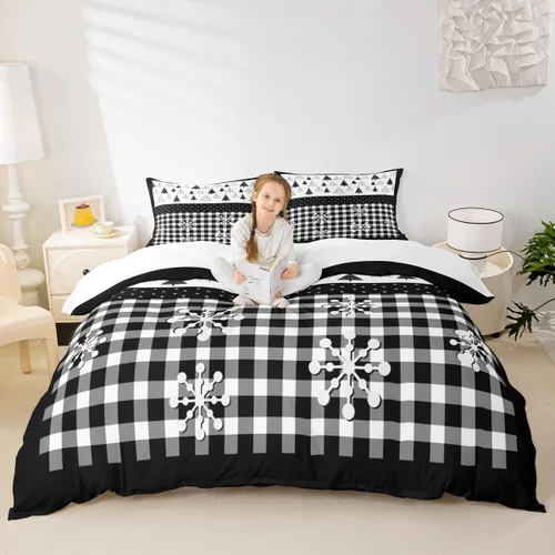 Miniatura 23 de Juego de funda de edredón para niños de Feliz Navidad, tamaño King, juego de ropa de cama de pingüinos de dibujos animados, animales árticos