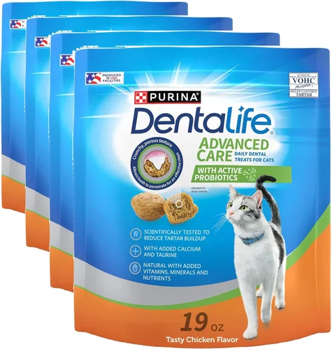 Miniatura 12 de Purina DentaLife - Golosinas dentales para gatos hechas en instalaciones de EE. UU., sabor a pollo sabroso - Bolsa de 19 oz