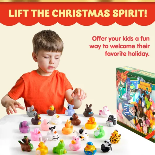 Miniatura 2 de JOYIN Calendario de Adviento de Navidad 2025 Patos, Patos de Goma para Niños, Niñas, Niños y Niños Pequeños, Regalos de Fiesta de Navidad, Juguetes