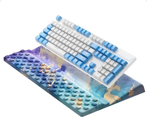 Miniatura 21 de Ospelelf Reposamuñecas para teclado, cómodo soporte ergonómico para teclado para oficina y hogar Rosa