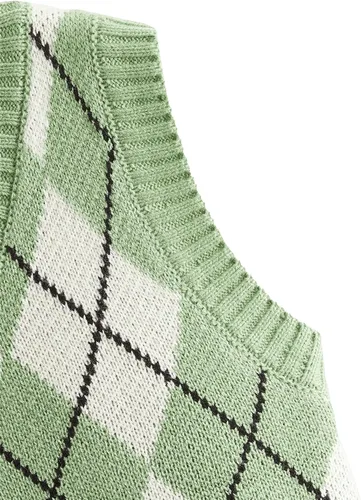 Miniatura 4 de SweatyRocks Chaleco corto de punto con cuello en V para mujer