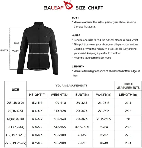 Miniatura 7 de BALEAF Women's Cycling Jacket Windproof Thermal Winter Running Cold Weather Gear Waterproof Softshell Warm