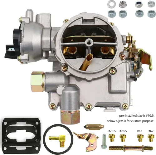 Miniatura 2 de Carburador marino para Mercruiser 3.0L 2.5L 2 barriles Carburador 4 CYL Mercarb Carb con chorros de enlace largo y juntas estrangulador eléctrico