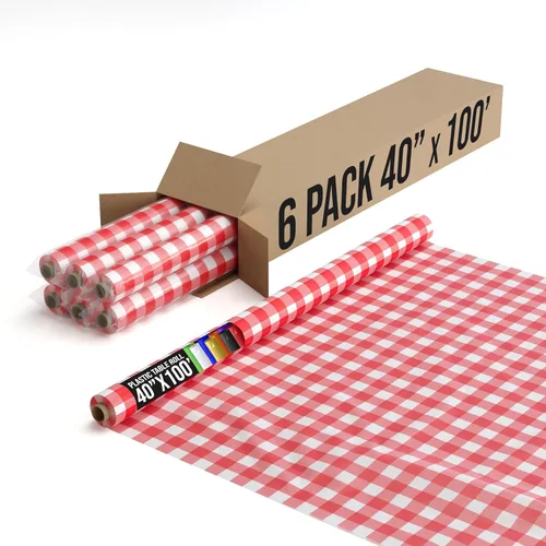 Miniatura 15 de Exquisito rollo de mantel de mesa de plástico aqua de Party Solids 4 piezas 40" X 300' Rollo de mantel de mesa de plástico - Rollos de mantel