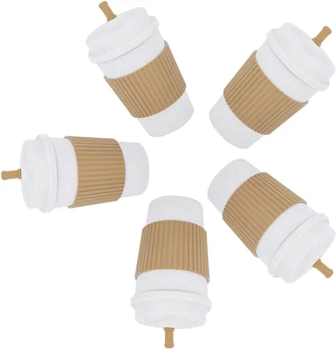 Miniatura 29 de Taza de café sellada con paja de trigo, taza de plástico portátil creativa, taza de alimentos de alto valor que acompaña a beber 16.9 fl oz/17 oz