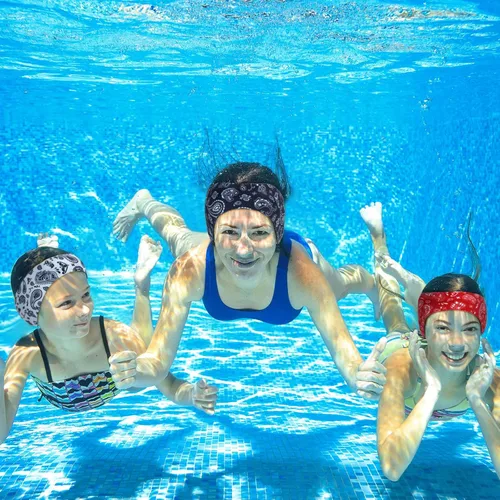 Miniatura 4 de 4 diademas de natación para natación, banda ajustable para la oreja para mantener el agua fuera, protección para los oídos para niños y adultos