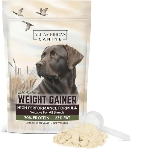 All American Canine Ganador de peso para perros – Suplemento alimenticio para perros alto en calorías y proteína en polvo para un rápido aumento de