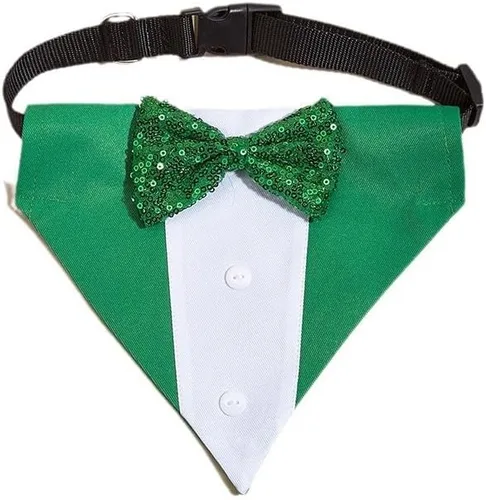 Miniatura 9 de Collar de perro de esmoquin para boda, compromiso y cumpleaños, collar bandana formal para perro disfraz con corbata de moño y hebilla ajustable