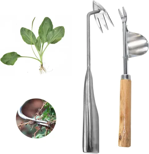Miniatura 9 de Extractor de malezas, herramienta de deshierbe de acero inoxidable, herramienta manual de eliminación de malezas, desbrozadora de raíces